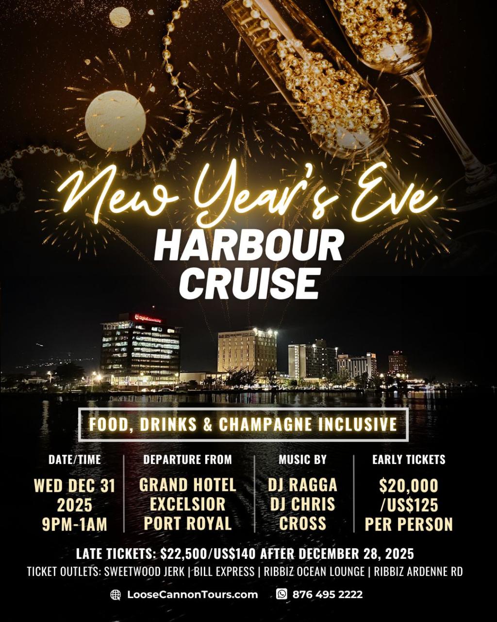 New Year's Eve "2026 Cruise" on Loose Cannon - LATE TICKET