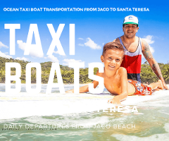 Taxi Boat Mangas Surf House Jaco to Santa Teresa