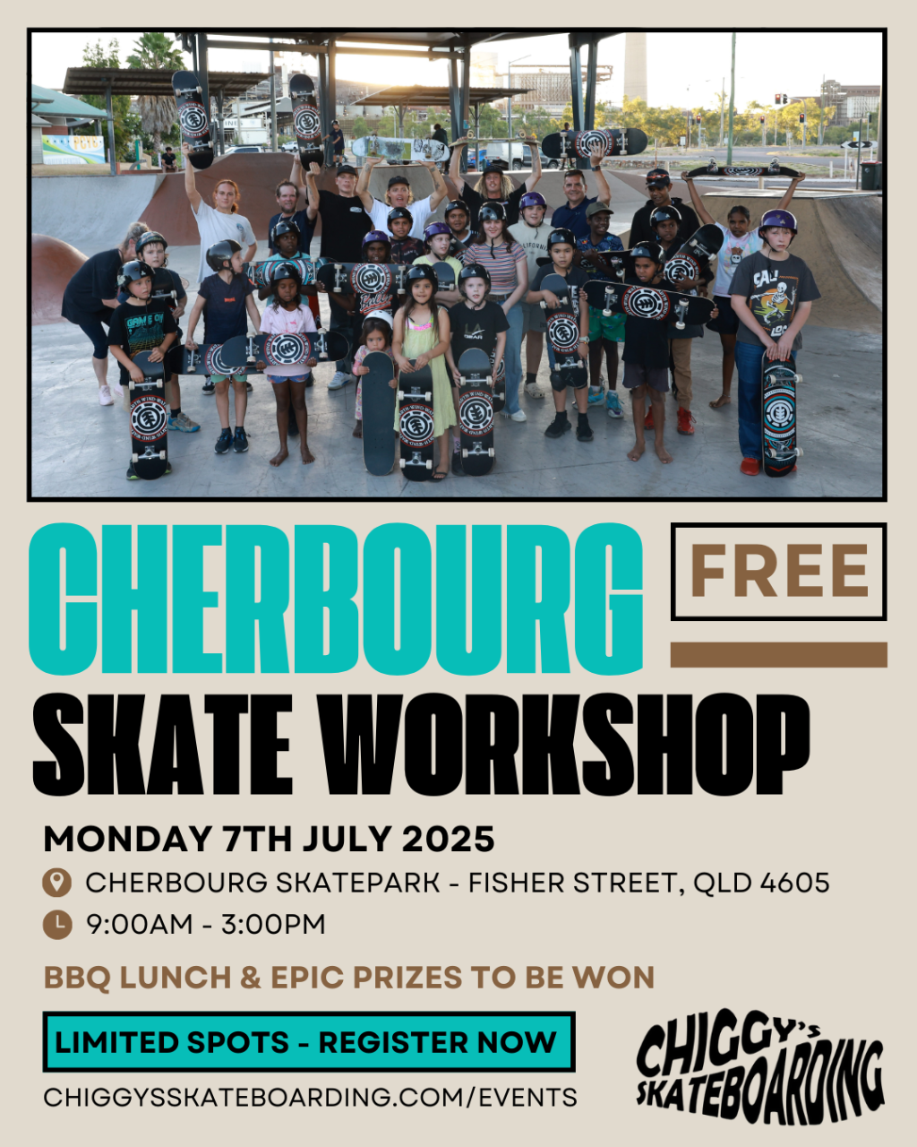 Cherbourg FREE Skateboarding Workshop