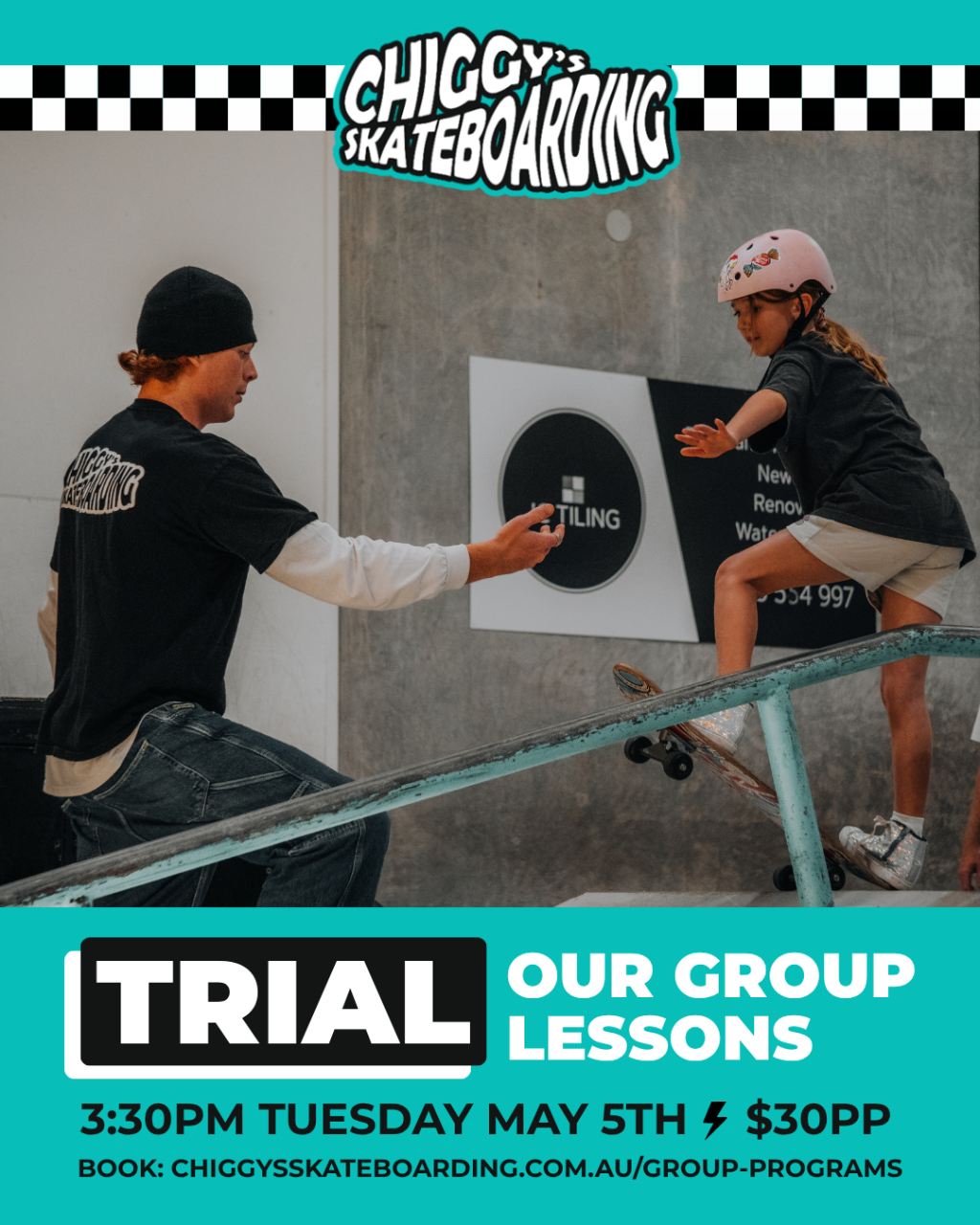 Chiggy's Skateboarding Group Lesson Trial - Chiggy's Indoor Skatepark