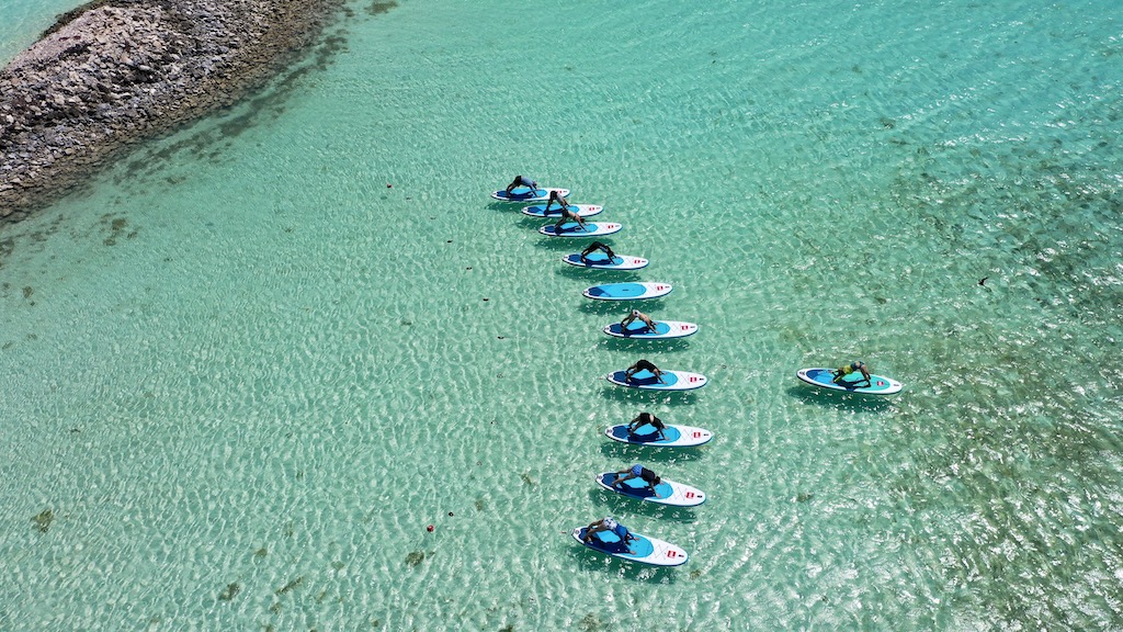 SUP Yoga at the Abrolhos Islands with Geraldton Paddle & Yoga