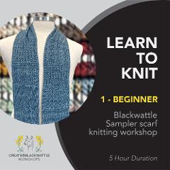 LEARN TO KNIT - Beginners Sampler Scarf