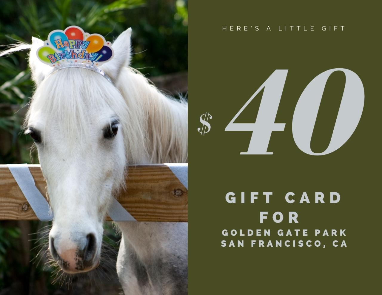 $40 Gift Card - Golden Gate Park 