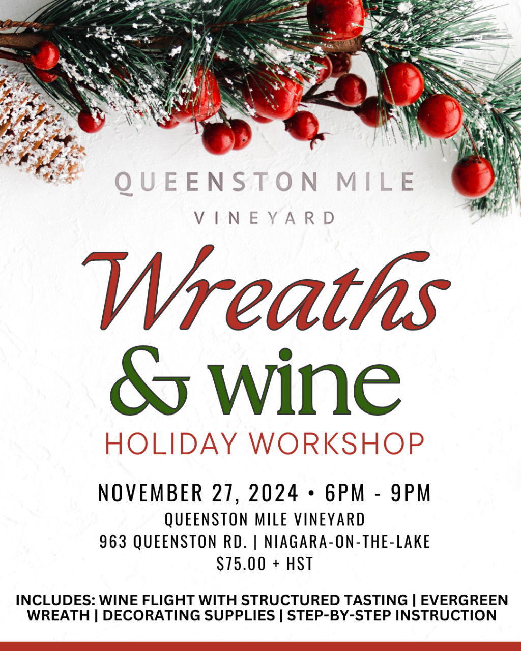 Wreaths & Wine - Holiday Workshop