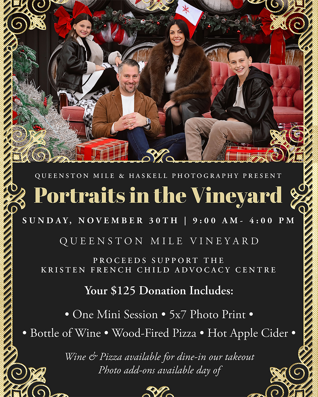Portraits in the Vineyard – Holiday Photo Sessions