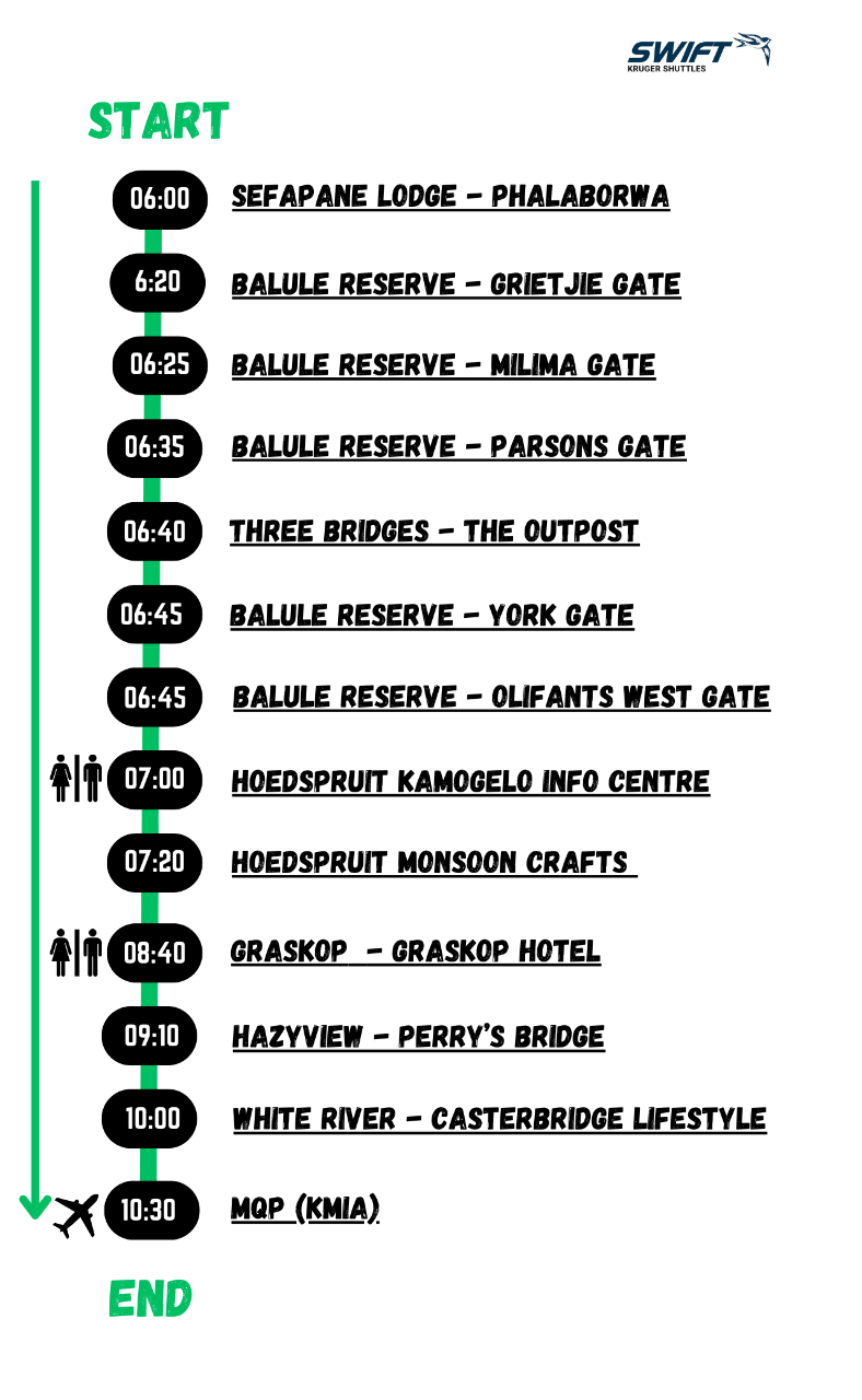 Hoedspruit TO Kruger Mpumalanga Airport Shuttle