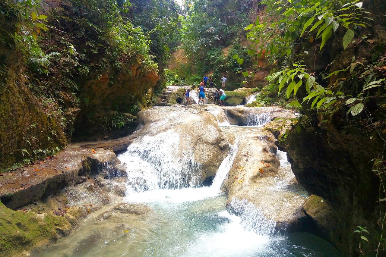 Island Gully Blue Hole & Bamboo Blu Beach Club Experience from Falmouth