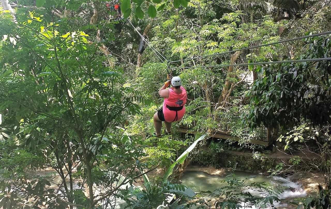 Falls Flyer Zipline and Jungle River Tubing Adventure Tour from