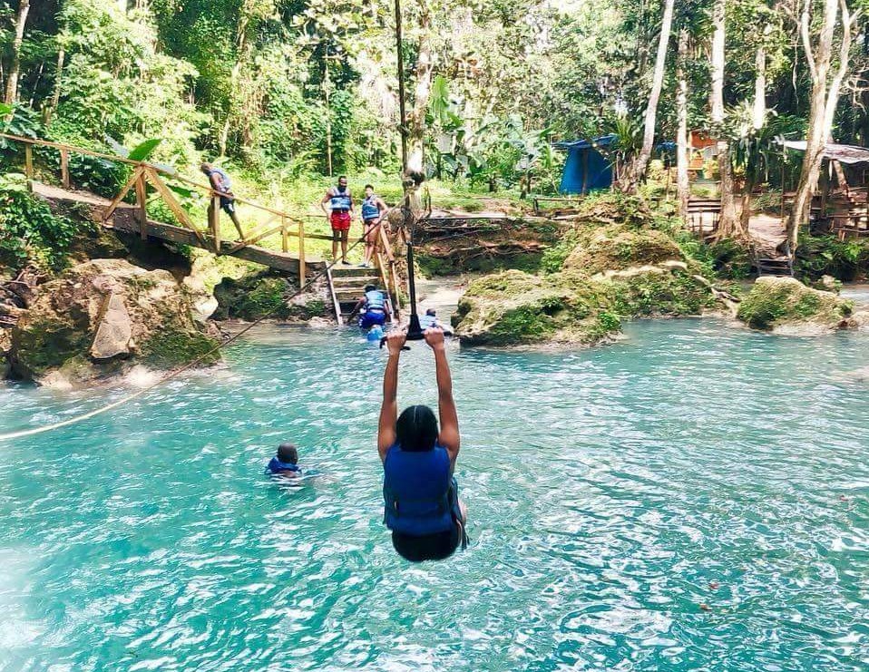 Irie Blue Hole & Horseback Ride n Swim Adventure Tour from Runaway Bay