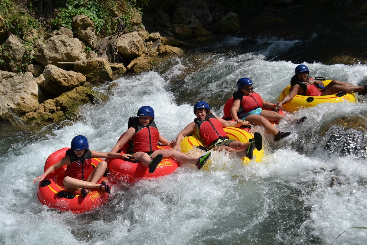 Falls Flyer Zipline and Jungle River Tubing Adventure Tour from Ocho Rios