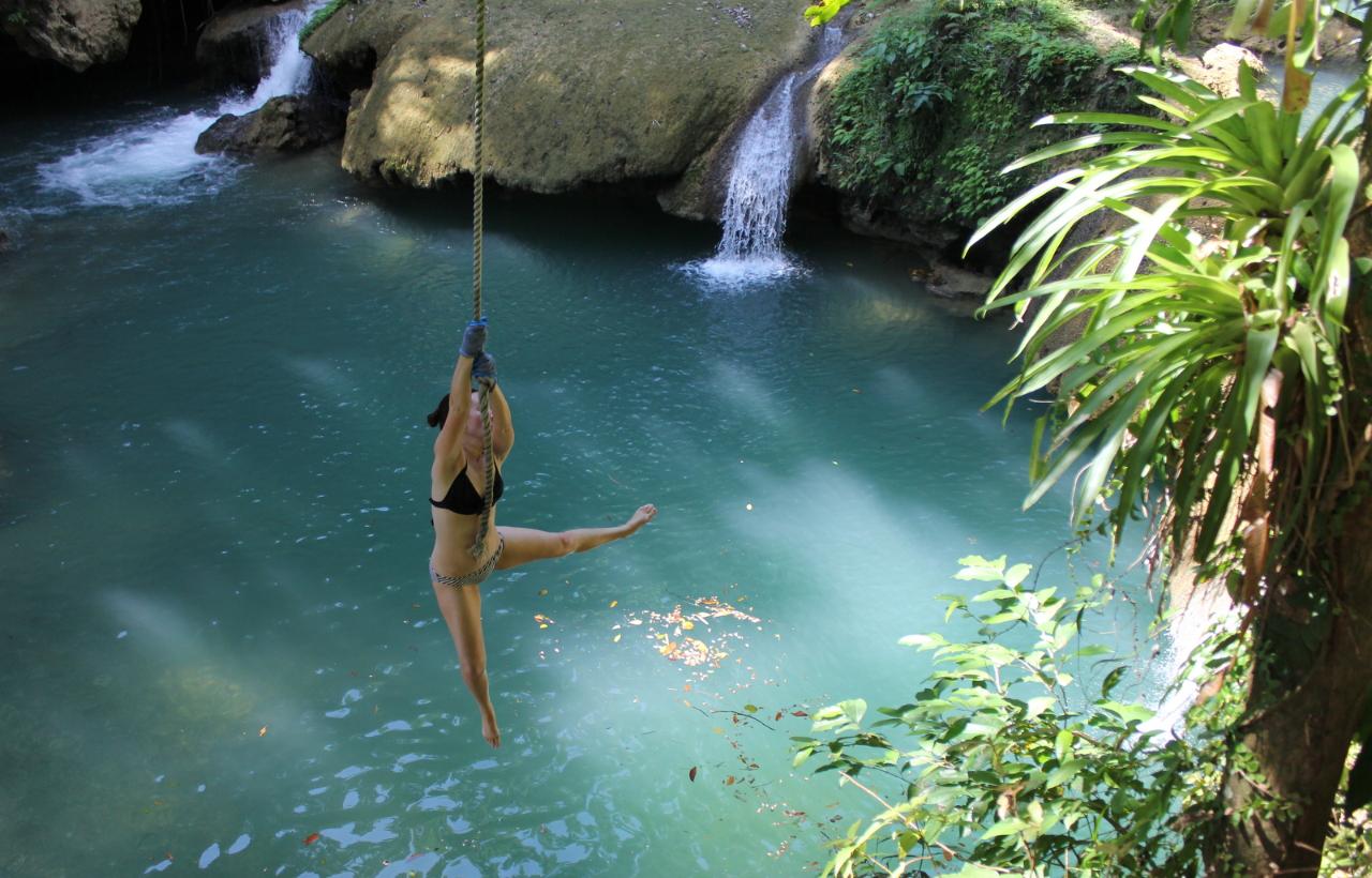 YS Falls and The Pelican Bar Adventure Tour from Kingston