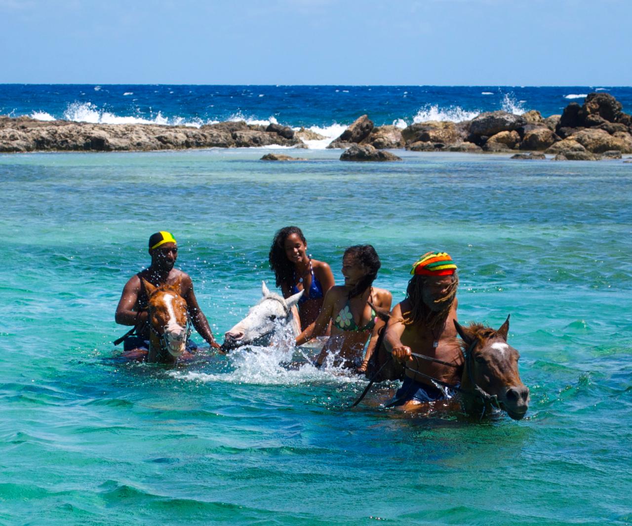 Jamaica Zipline and Horseback Ride n Swim Adventure Tour from Runaway Bay