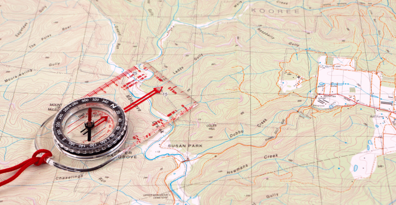 How to navigate with a compass and map