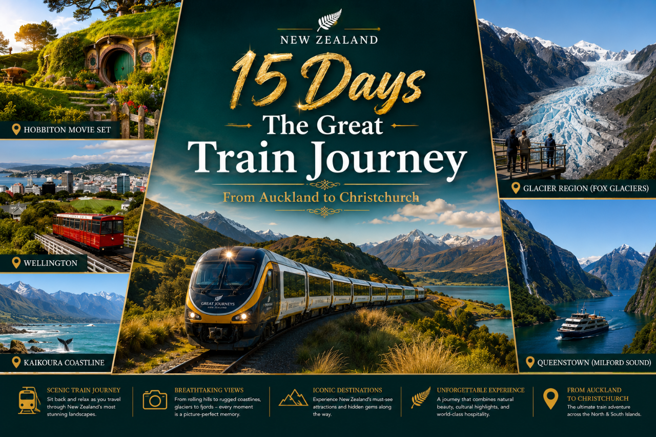 15D The Great New Zealand Train Journey (Seat-In Coach/Rail Tour)
