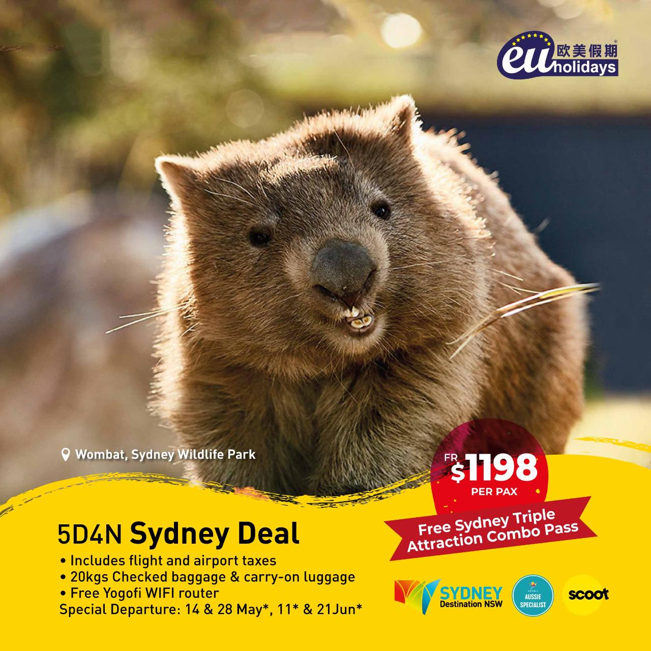 5D4N Sydney Deal by Fly Scoot All Inclusive Package (Special Departure)