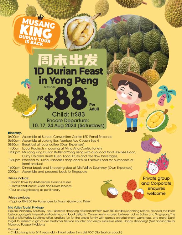 ONE DAY MUSANG KING DURIAN FEAST IN YONG PENG