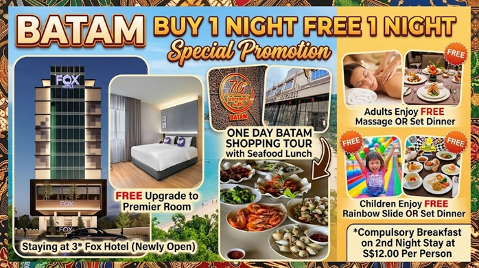 Newly Open FOX Hotel Nagoya Batam Buy 1 Night Free 1 Night Promotion