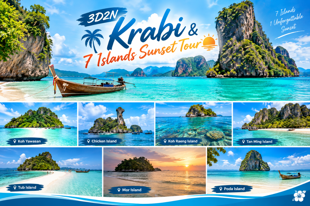 3D2N Krabi & 7 Islands Sunset Tour