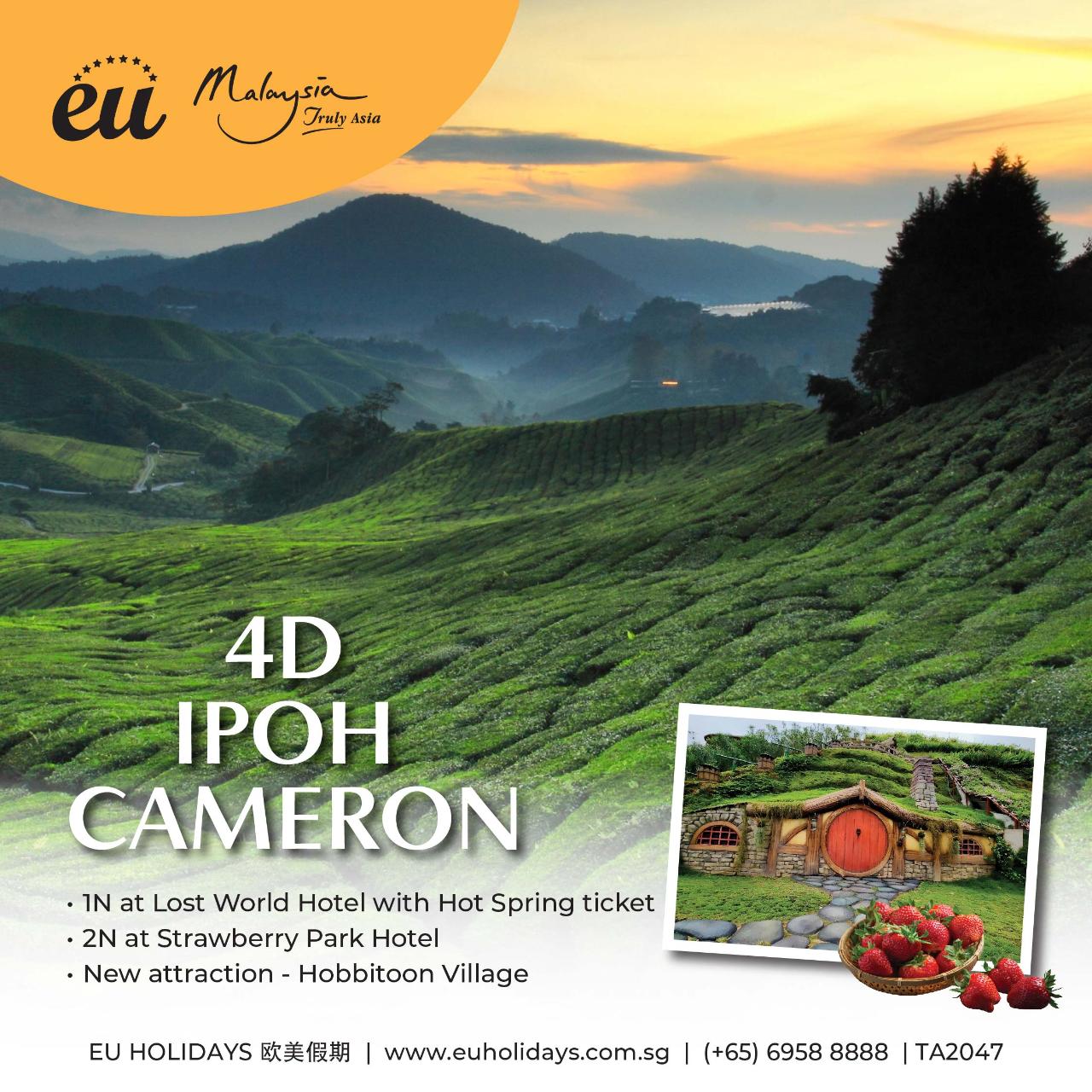 4D IPOH + CAMERON HIGHLANDS TOUR ( Feb, Mar, Apr)