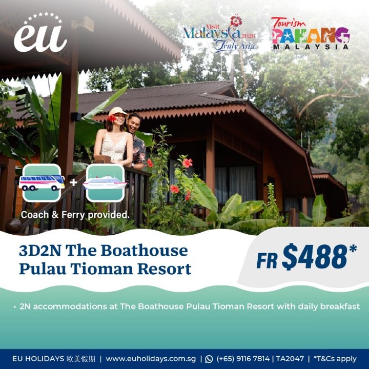 3 DAYS 2 NIGHT THE BOATHOUSE P. TIOMAN ~ COACH & FERRY