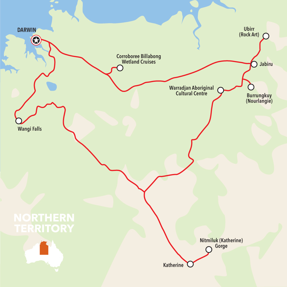 5-Day Kakadu Katherine Gorge Litchfield 4WD Camping Adventure Tour from Darwin(Bush Swag): Ubirr | Kakadu National Park | Jim Jim Waterfalls | Katherine Gorge |  Litchfield National Park