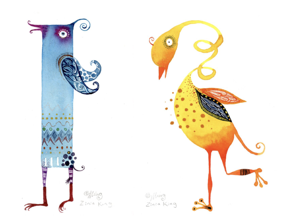 Zinia King - Workshop - Create Bizarre Birds with Watercolours Years 4-7