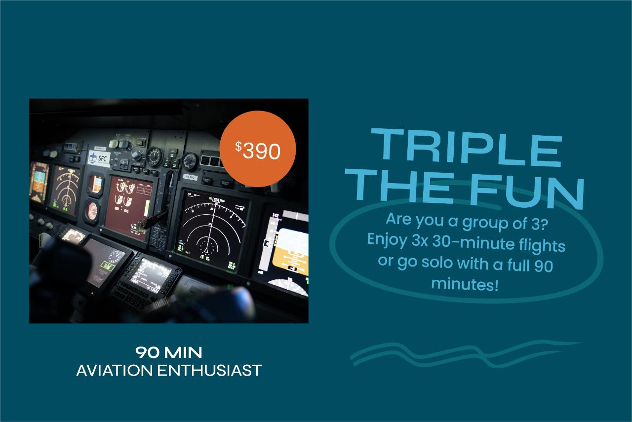 'Aviation Enthusiast' 90 Minute Experience - 737 Flight Simulator