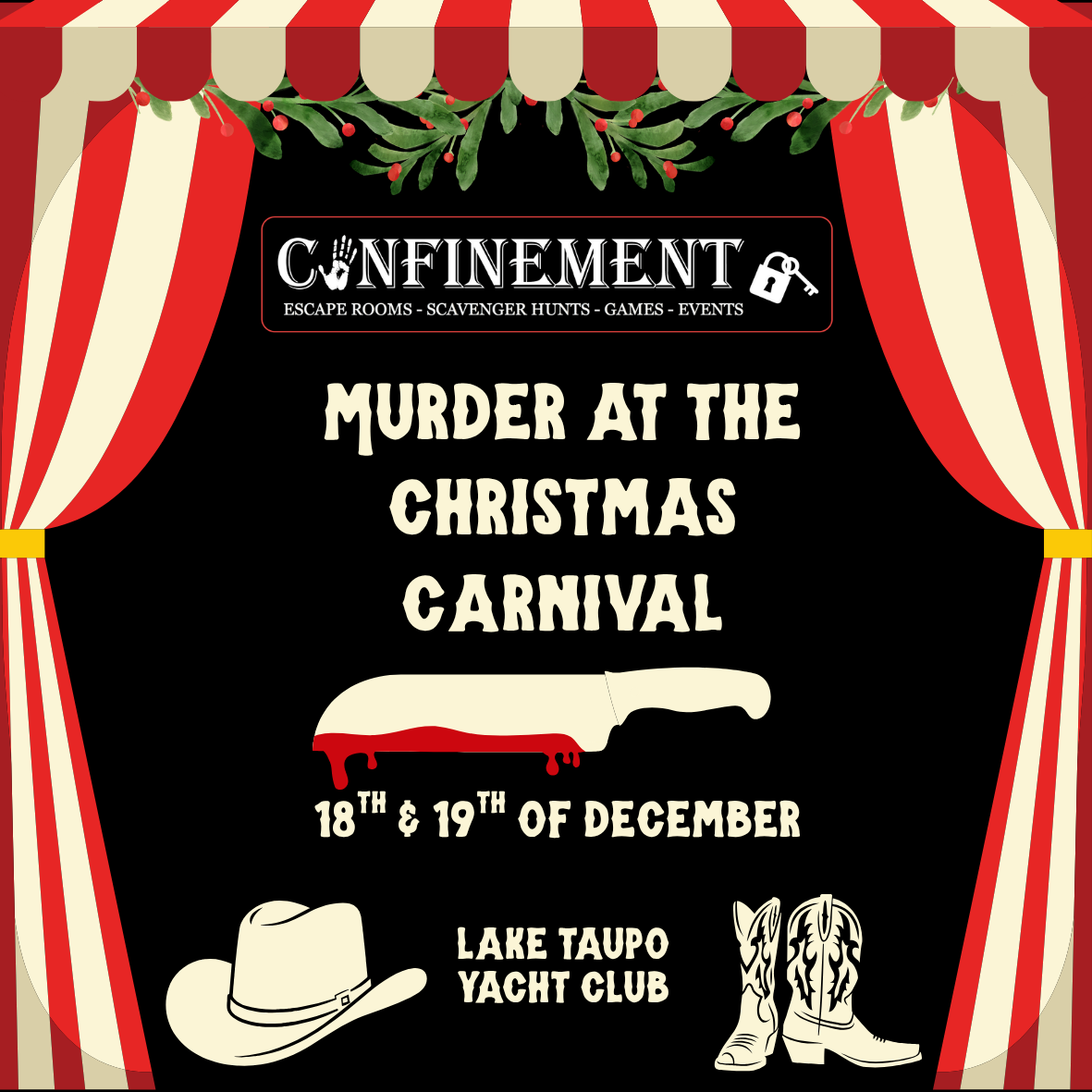 Christmas Murder Mystery & Dinner at The Christmas Carnival |  Thursday 18th December & Friday 19th December