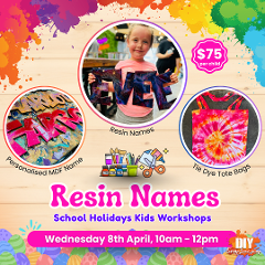 Personalised Resin Names & Tie Dye Tote Bag