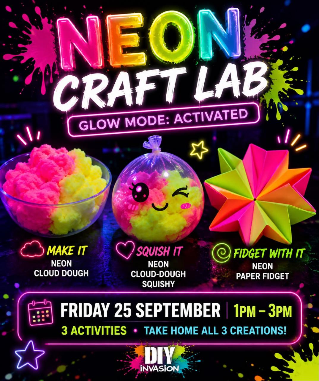 Neon Craft Lab: Glow Mode Activated | School Holiday Workshop