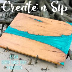 Create n Sip - Resin River Board 