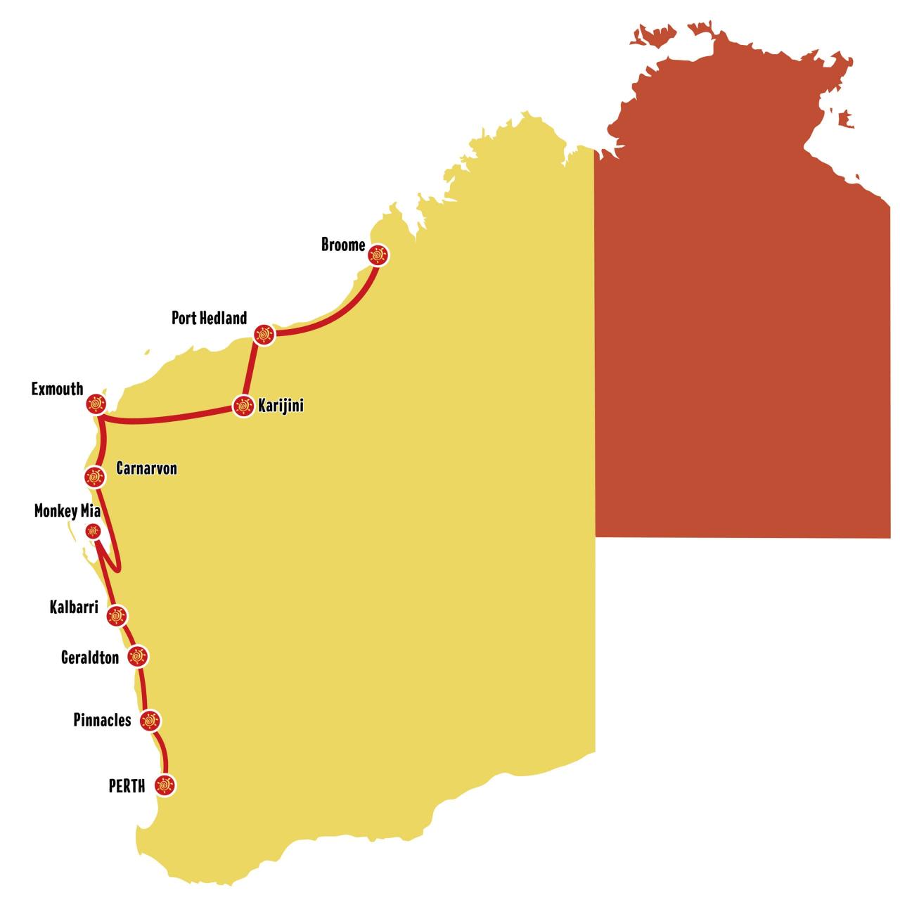 Perth to Broome Overland (in German)