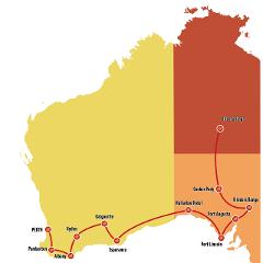 Alice Springs to Perth Overland (in French)