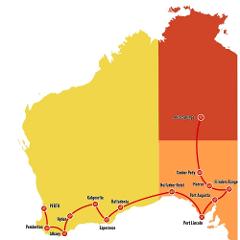 Perth to Alice Springs Overland (in German)