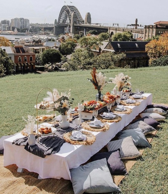 Luxurious pop-up picnic at Observatory Hill, Sydney