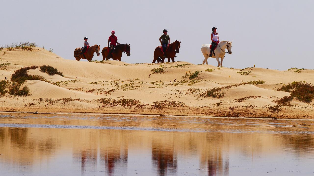 HORSE RIDING TRAIL TO SALT FLATS, SAND DUNES AND KITE BEACH