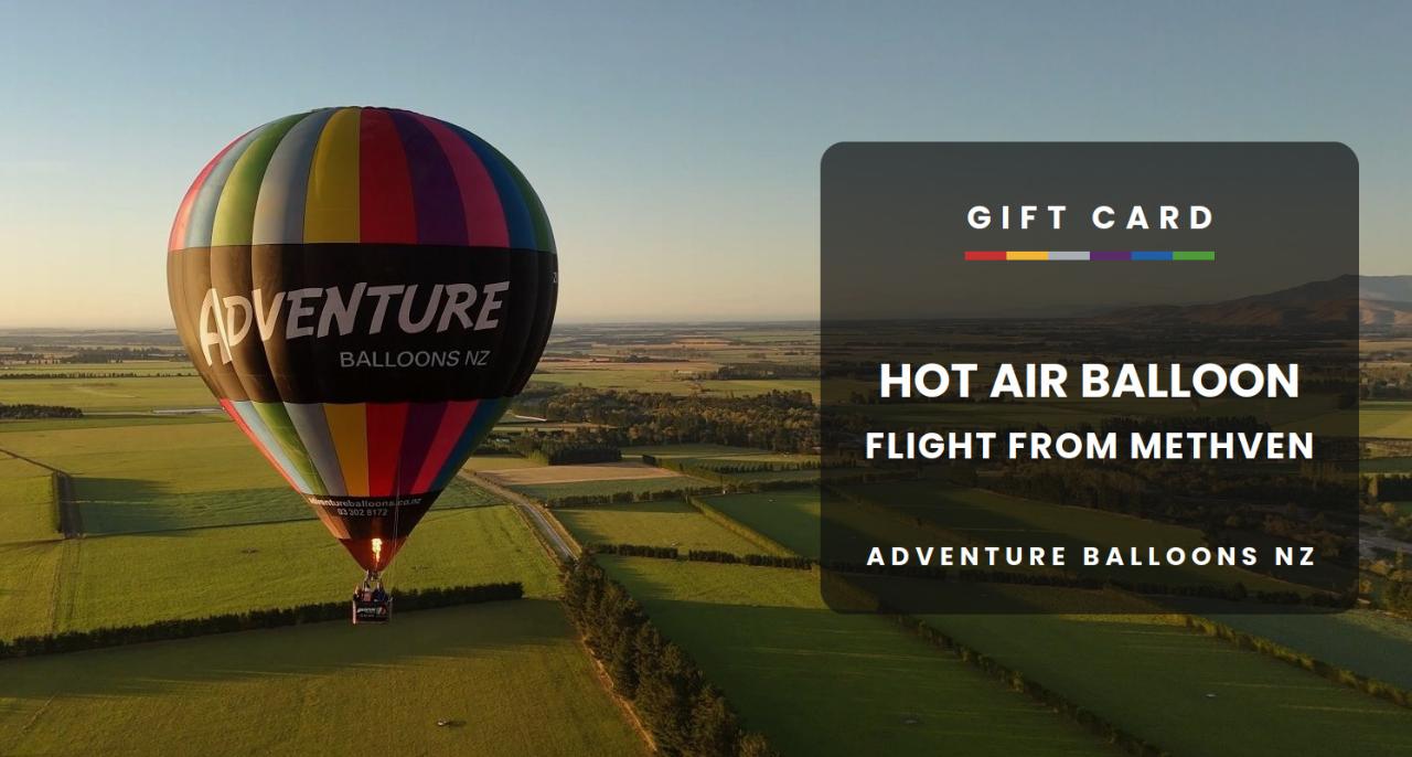Gift Voucher Hot Air Balloon Flight from Methven