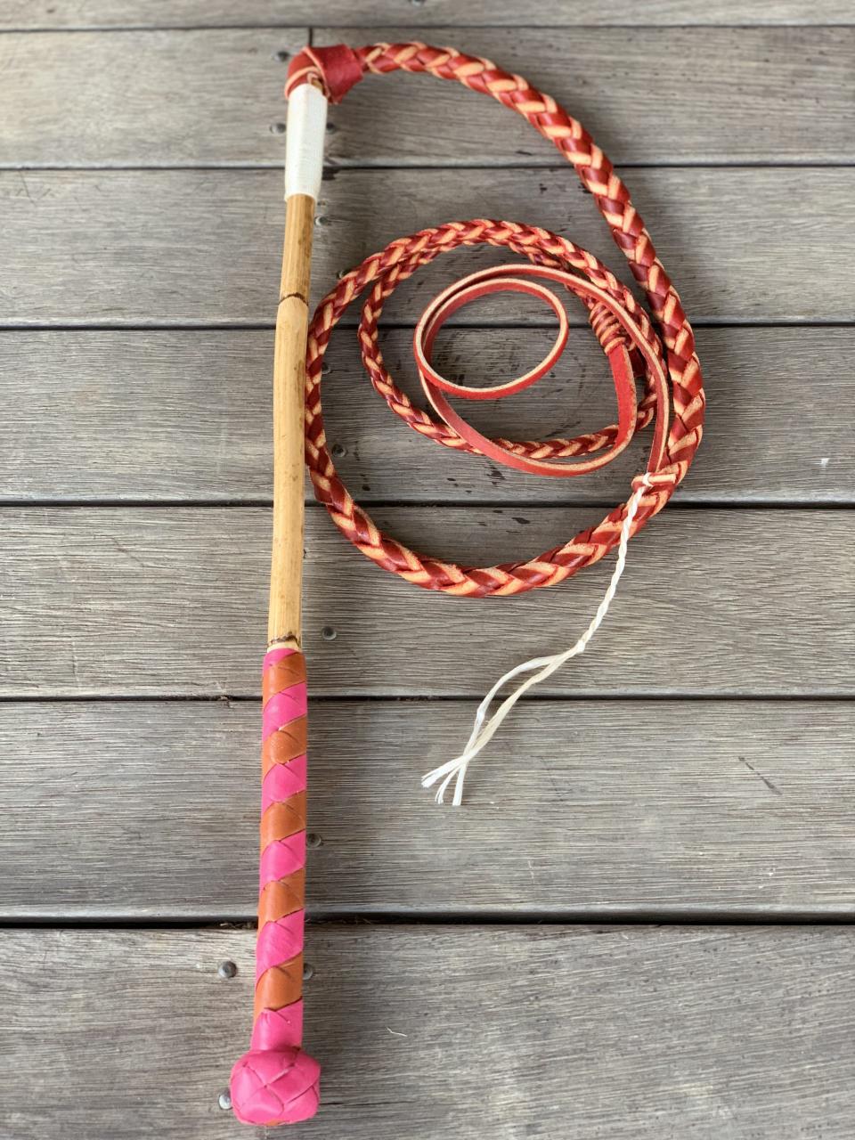 Pink and Tan Australian Stock Whip