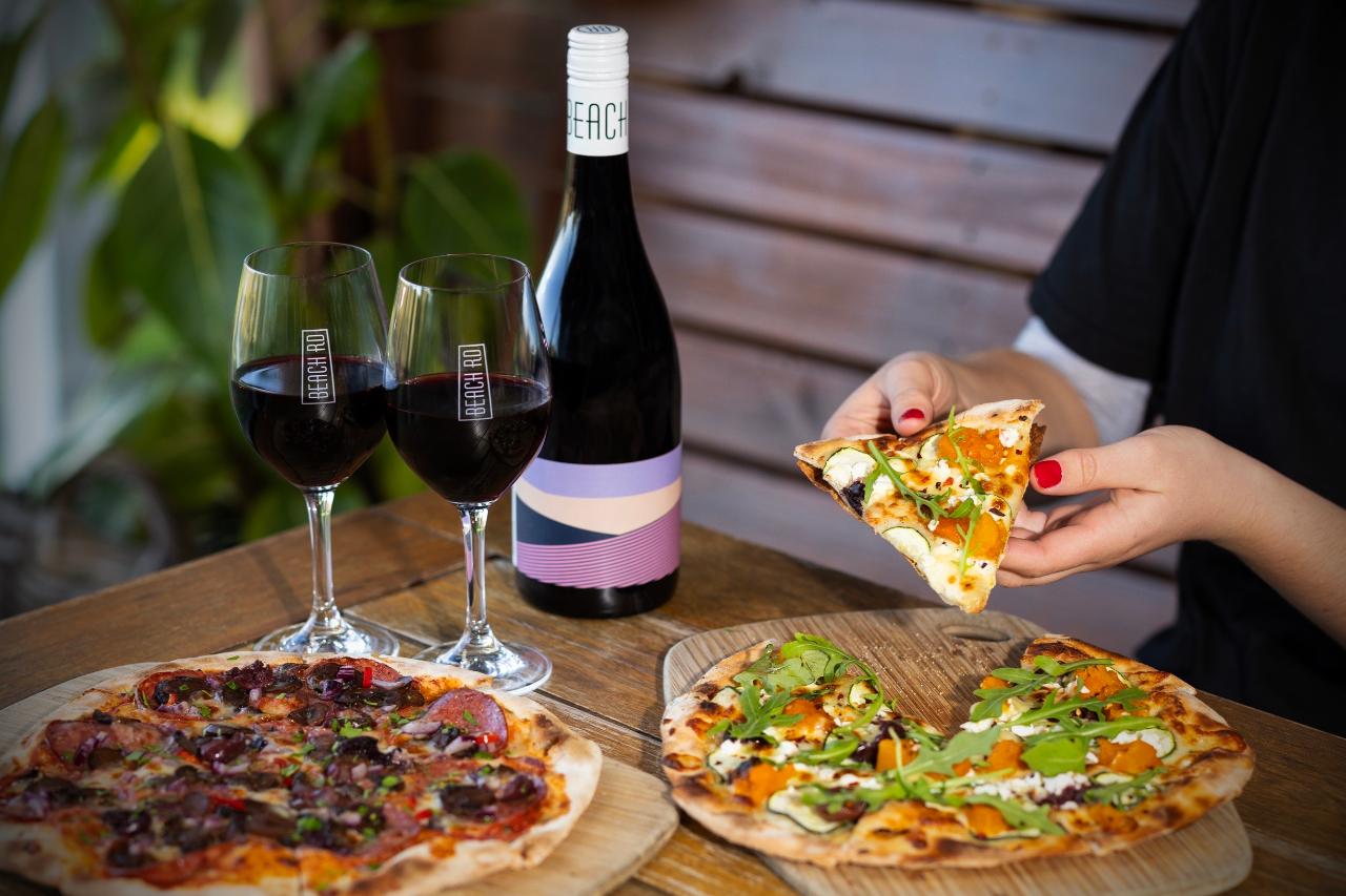 Pizza and Wine for Four 