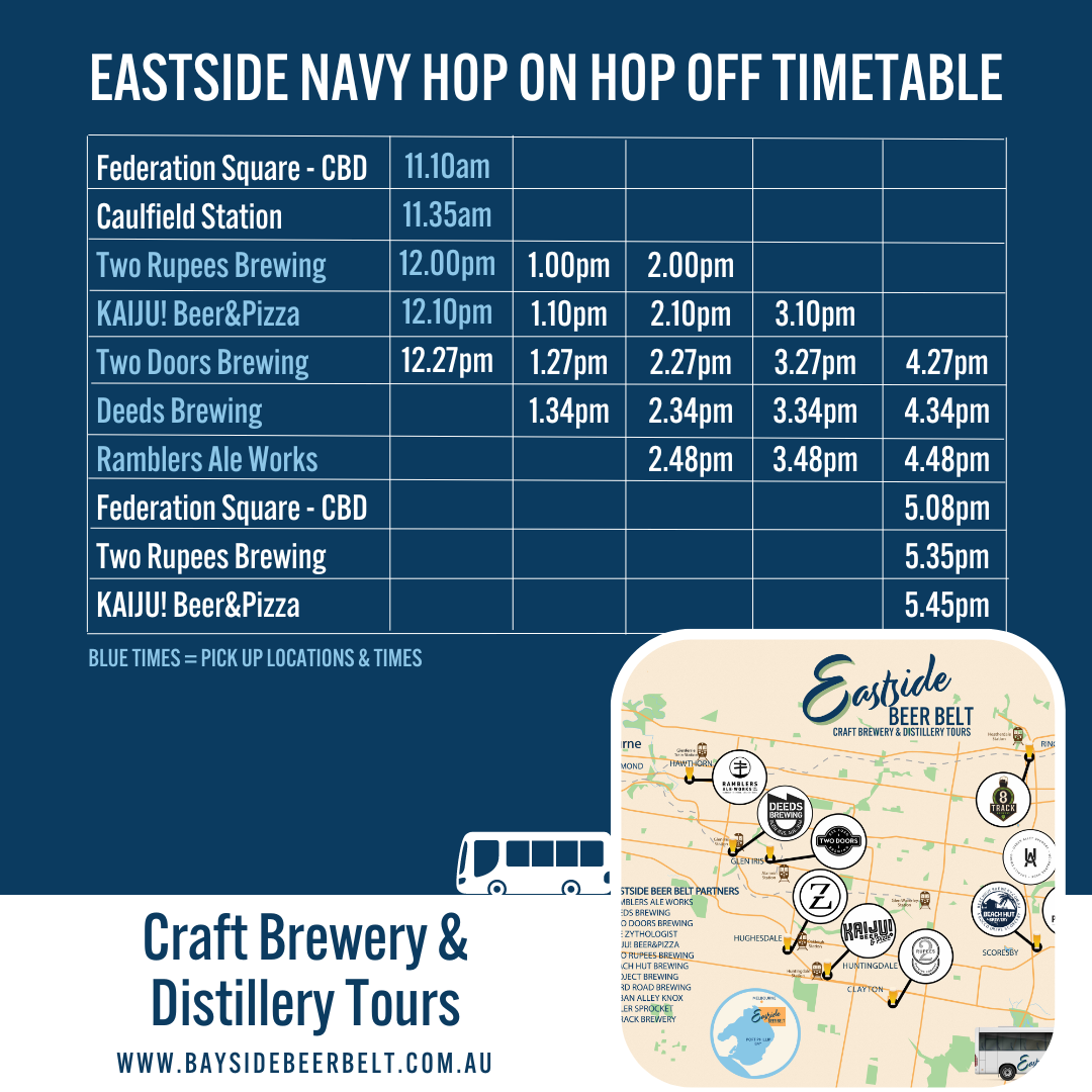 Eastside Navy Hop On Hop Off Brewery & Distillery Tour