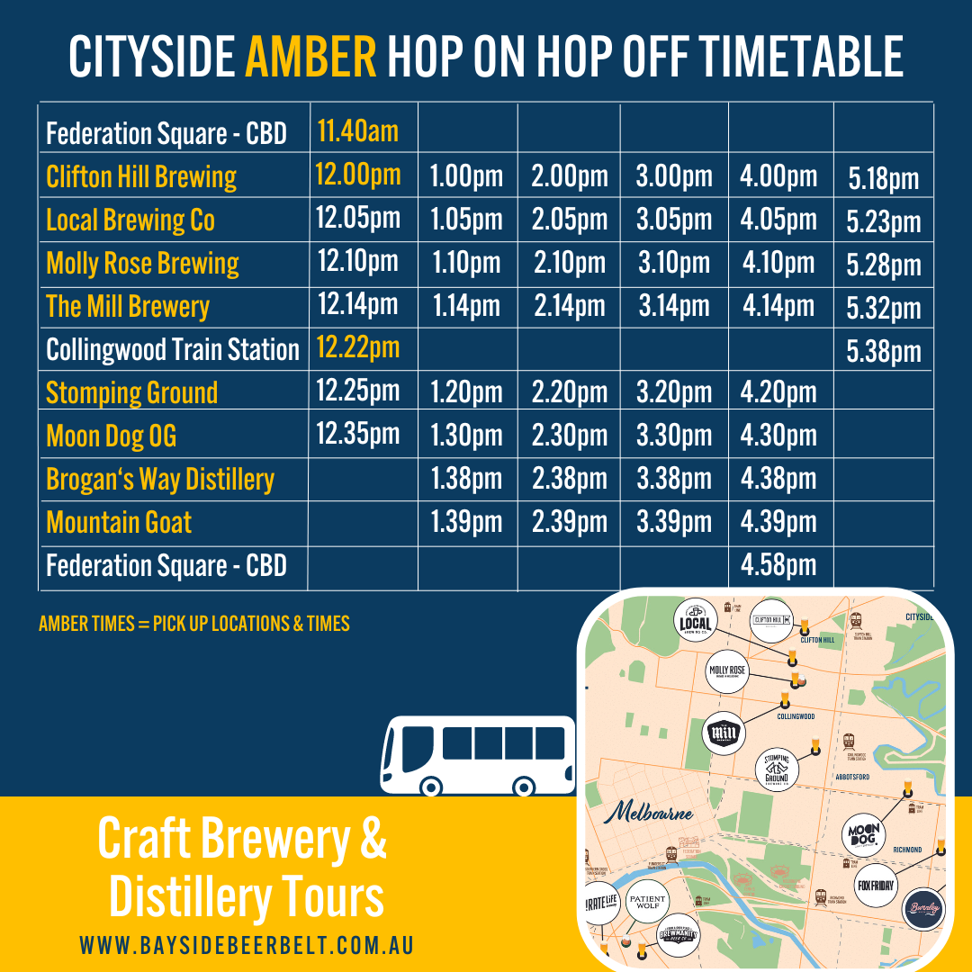 Cityside Amber Hop On Hop Off Brewery & Distillery Tour