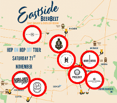 November 21st - Eastside Beer Belt Hop ON Hop OFF Brewery & Distillery Tour