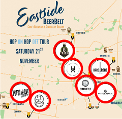 November 21st - Eastside Beer Belt Hop ON Hop OFF Brewery & Distillery Tour