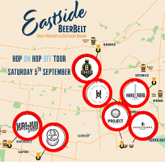 September 5th - Eastside Beer Belt Hop ON Hop OFF Brewery & Distillery Tour