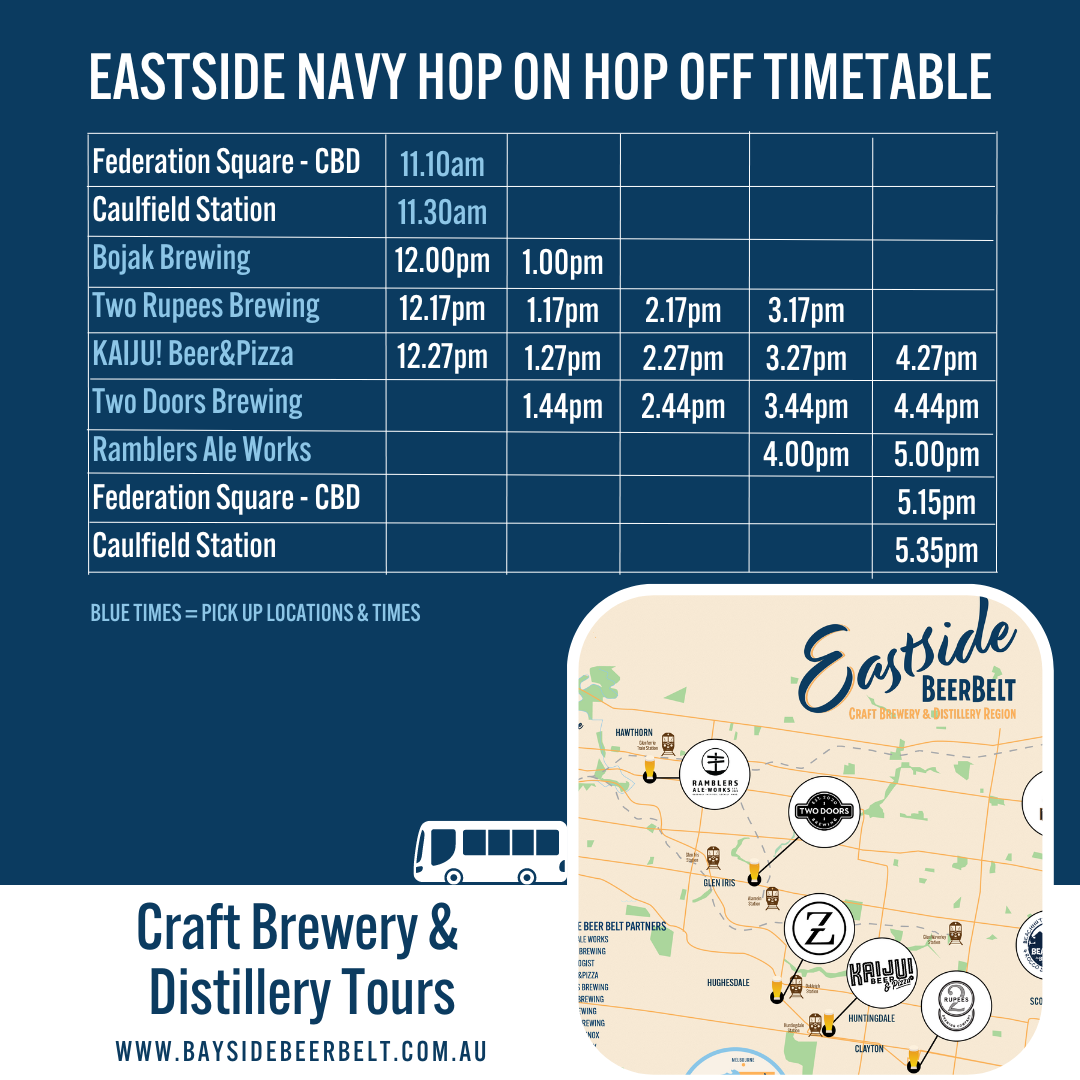 Eastside Navy Hop On Hop Off Brewery & Distillery Tour