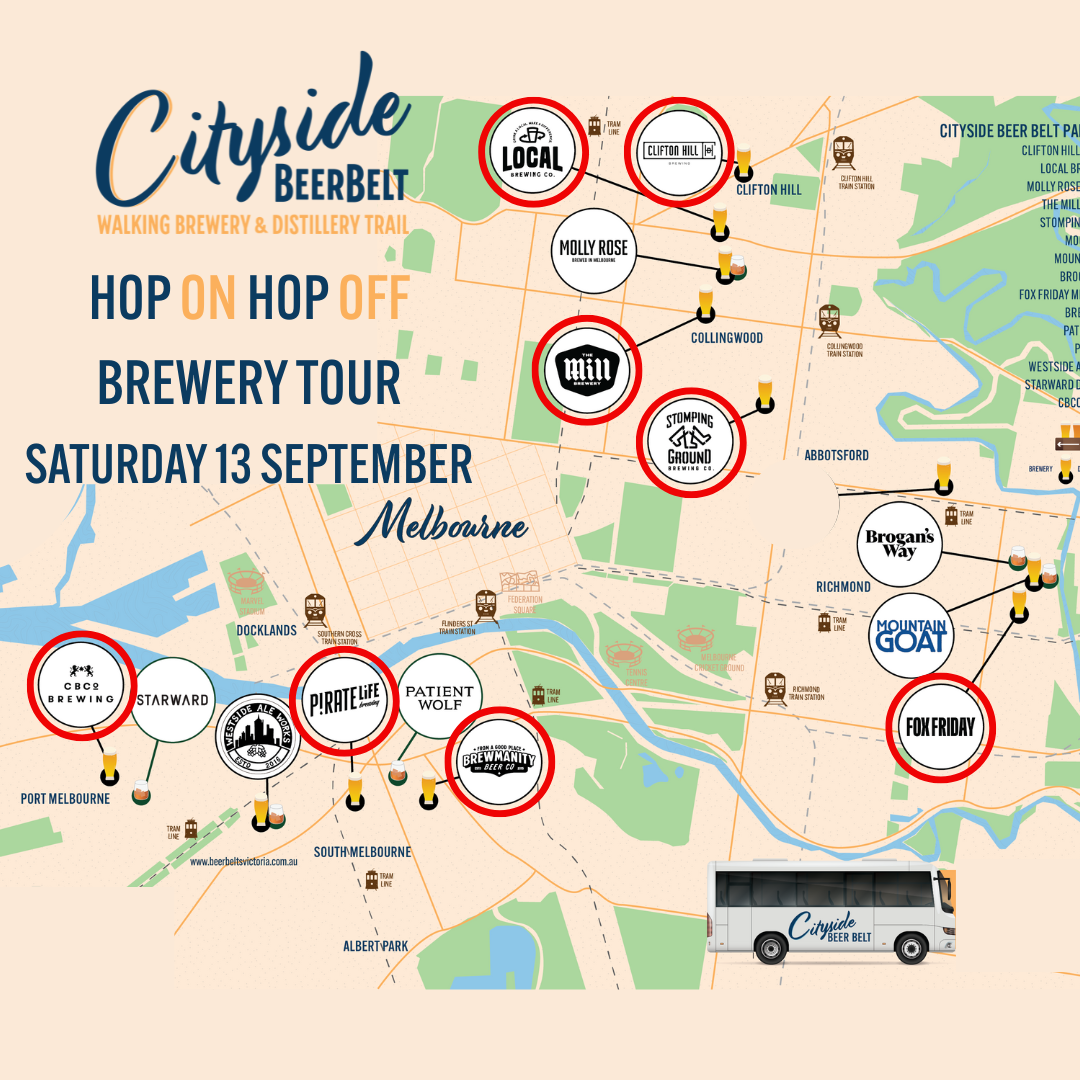 13 September - Cityside Beer Belt Hop ON Hop OFF BREWERY Tour