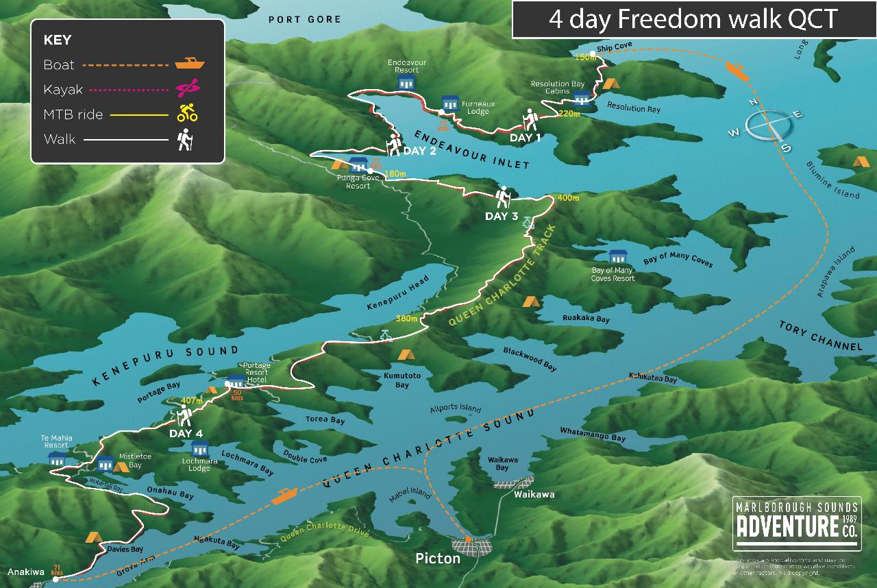 4 Day Freedom Walk - Queen Charlotte Track