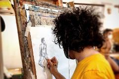 The art of drawing a male nude model