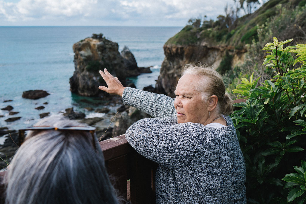 WALKING ON COUNTRY TOUR WITH FIRST NATIONS ELDER DEIDRE MARTIN AT MYSTERY BAY