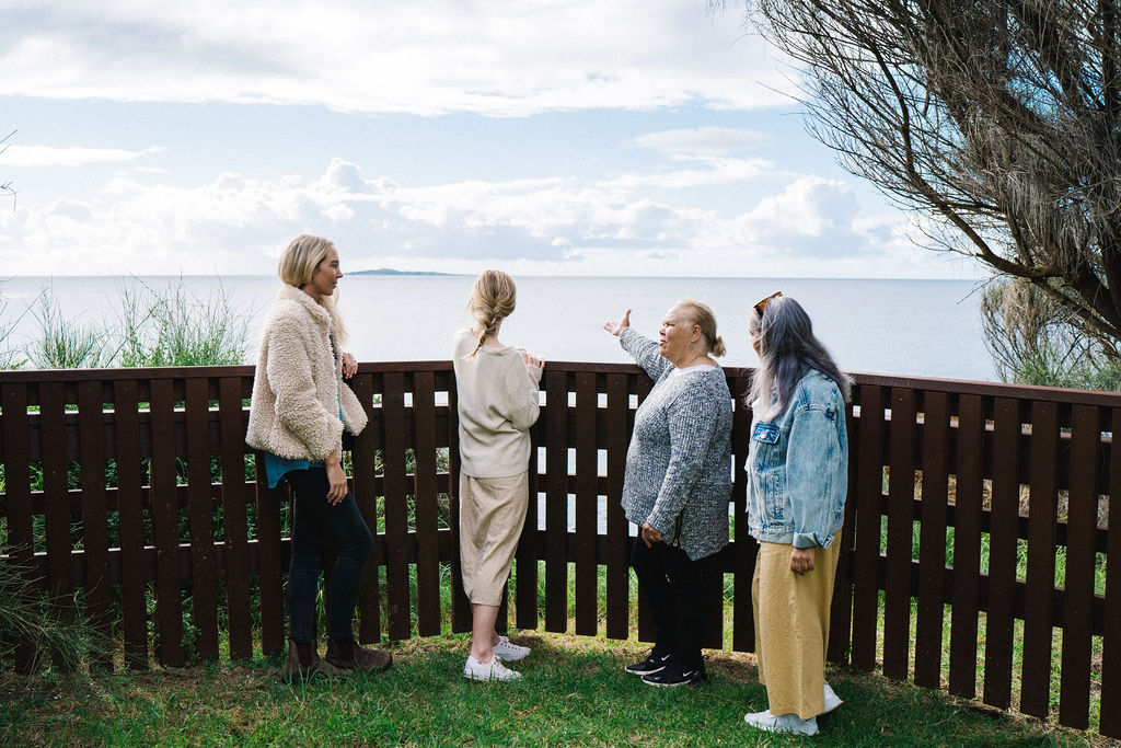 WALKING ON COUNTRY TOUR WITH FIRST NATIONS ELDER DEIDRE MARTIN AT MYSTERY BAY